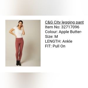 RW&Co camber & grace city legging pant size medium